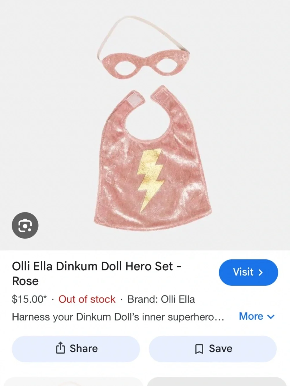 Olli Ella Dinkum Doll Hero Cape